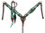 Showman Painted Cactus w/ 3D Flower Leather Headstall & Breast Collar Set