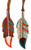 Leather Hand Painted Southwest Design Tie-On Feather