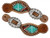 Showman Ladies Size Leather Spur Straps w/ Beaded Cross Inlay