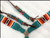 Showman Teal, Red & Orange Corded Single Ear Headstall & Breast Collar Set