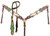 Showman Single Ear Leather Headstall & Breast Collar Set w/ Hair-On Cowhide & Cactus