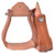 Showman Curved Teakwood Stirrups w/ Leather Tread
