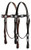 Double Stitched Leather Browband Headstall w/ Engraved Silver Conchos