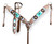 Showman Leather Headstall & Breast Collar Set w/ Wool Blanket Inlay & Buckstitch Trim