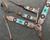 Showman Leather Headstall & Breast Collar Set w/ Wool Blanket Inlay & Buckstitch Trim