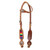 Showman Leather Headstall & Breast Collar Set w/ Vibrant Serape Wool Blanket Inlay