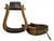 Showman Polished Mahogany Wooden Stirrups