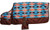 Showman Small Teal & Orange Southwest Design Dog Blanket