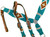 Showman Pony Teal, White & Brown Corded Single Ear Headstall & Breast Collar Set