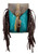Showman Teal Acid Wash Hair-On Cowhide Rear Cinch Saddle Bag
