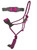 Showman Pink & Gray Woven Nylon Mule Tape Halter w/ Mohair Noseband