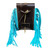 Showman Teal Acid Wash Cowhide Rear Cinch Saddle Bag