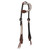 Showman Single Ear Leather Headstall w/ Cowhide & Tooling
