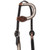 Showman Single Ear Leather Headstall w/ Cowhide & Tooling