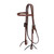 Showman Oiled Harness Leather Browband Headstall w/ Copper & Floral Buckles