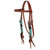 Showman Cobalt Horns Mohair Browband Headstall & Breast Collar Set
