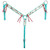 Showman Speckled Teal Nylon Single Ear Headstall & Breast Collar Set