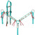 Showman Speckled Teal Nylon Single Ear Headstall & Breast Collar Set