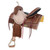 Double T Amber Gold Barrel Style Saddle - 15 Inch