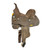 Double T Barrel Style Saddle w/ Teal Buckstitch Accents - 10 Inch
