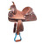 12" Double T Youth Hard Seat Barrel Style Saddle w/ Turquoise Buckstitch Trim