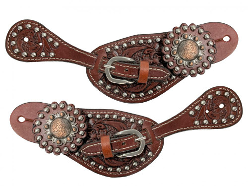 Showman ® brown steel spur with copper studed cross. main image 0