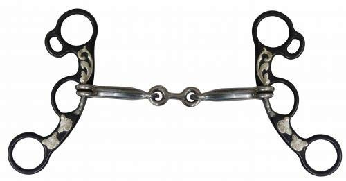Embout à Snaffle Dogbone Showman - Acier Inoxydable Avec Anneaux En Cuivre - Neuf Pour Cheval