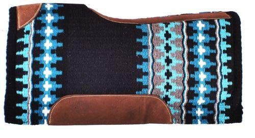 Tapis De Selle Showman Turquoise, Moutarde, Marron - 34 X 36 Pouces