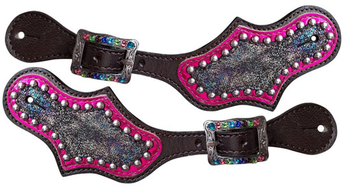 Showman ® Ladies Hand painted arrow design spur straps. main image 1