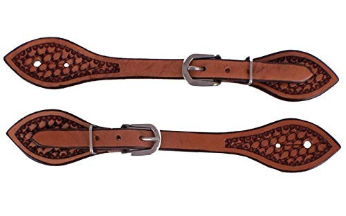 New! Showman Ladie's Argentina Cow Leather Old West Spur Strap main image 0