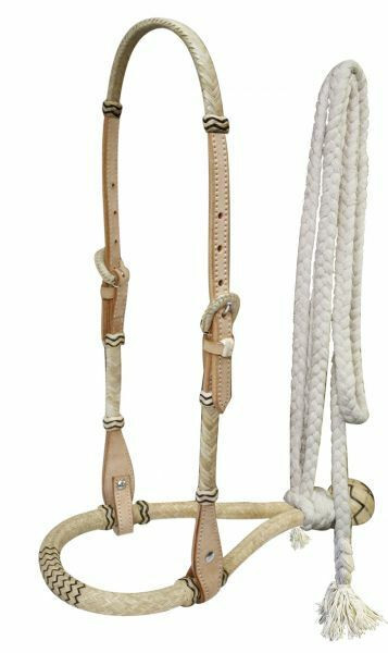 Showman™ Fine quality rawhide core show bosal with a cotton mecate rei –  Dark Horse Tack Company