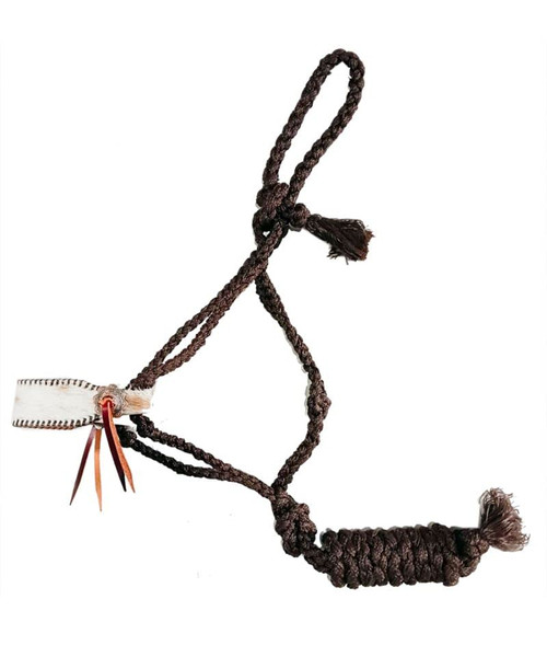 Showman Brown Mule Tape Halter w/ Hair-On Cowhide Noseband - Carolina ...