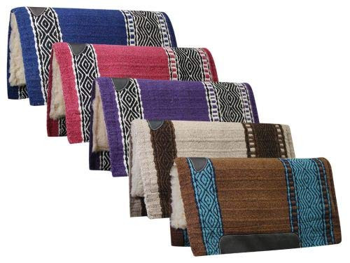 Showman Cutter 36x34 Western SADDLE PAD 100% Wool Top Fleece Bottom