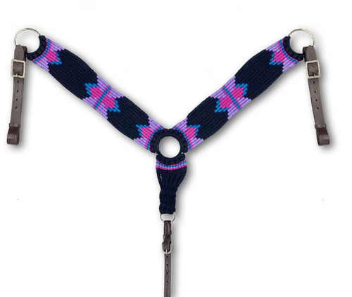 String Collars Showman Black, Pink & Purple Multi-Strand Wool Blend String Breast ...