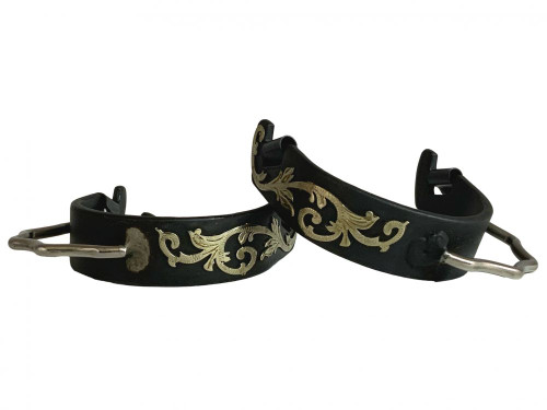Shiloh Stables And Tack: Showman ® Ladies black Steel Spur With Engraved Silver