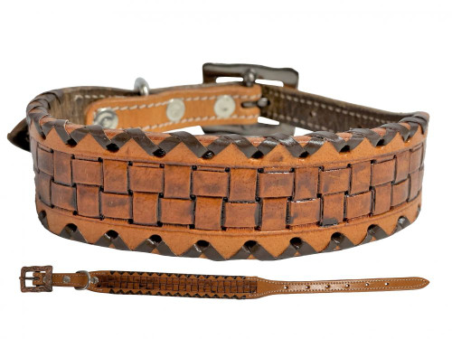 Showman Basketweave Tooled Leather Slobber Straps