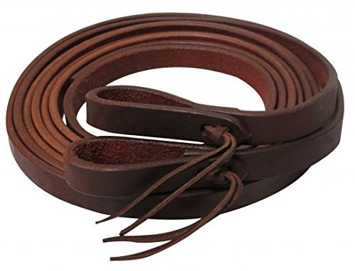 Showman 1/2" X 8' Oiled Harness Leather Split Reins – Medium Oil Color, Made In USA