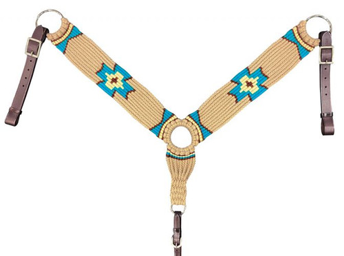 Showman ® Mohair Wool Multi-Strand Tripping Collar - Black/Teal/Blue