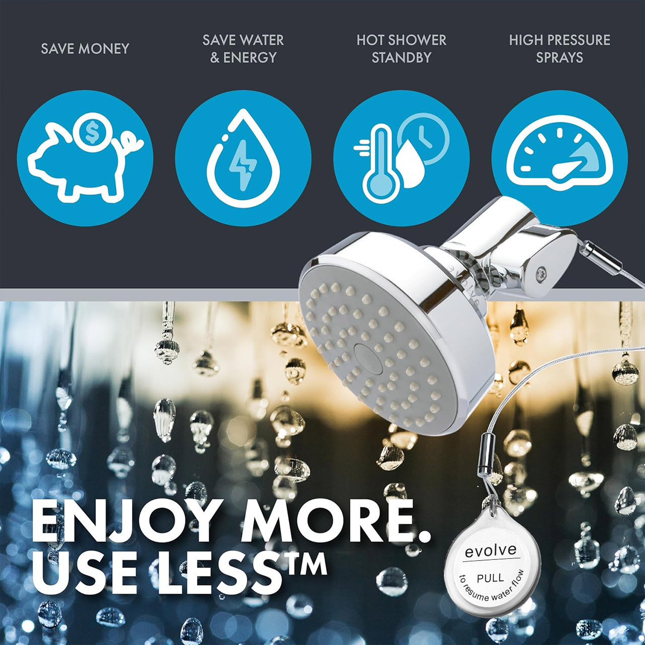 1.5 GPM Single Function Showerhead with ShowerStart® TSV features