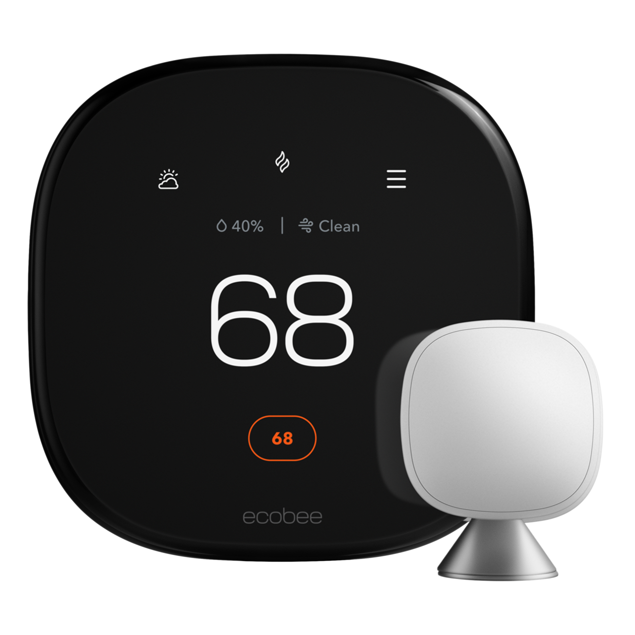 ecobee Smart Thermostat Premium set to 68° heat