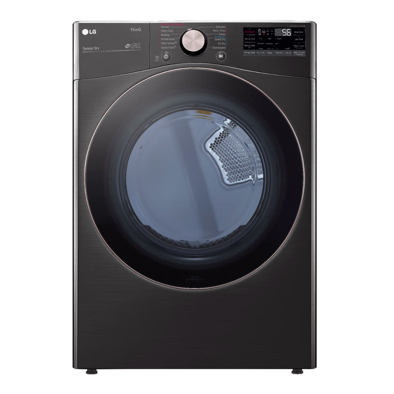 LG - 7.4 Cu. Ft. Stackable Smart Electric Dryer with Steam and Built-In Intelligence - Black Steel LG - 7.4 Cu. Ft. Stackable Smart Electric Dryer with Steam and Built-In Intelligence - Black Steel