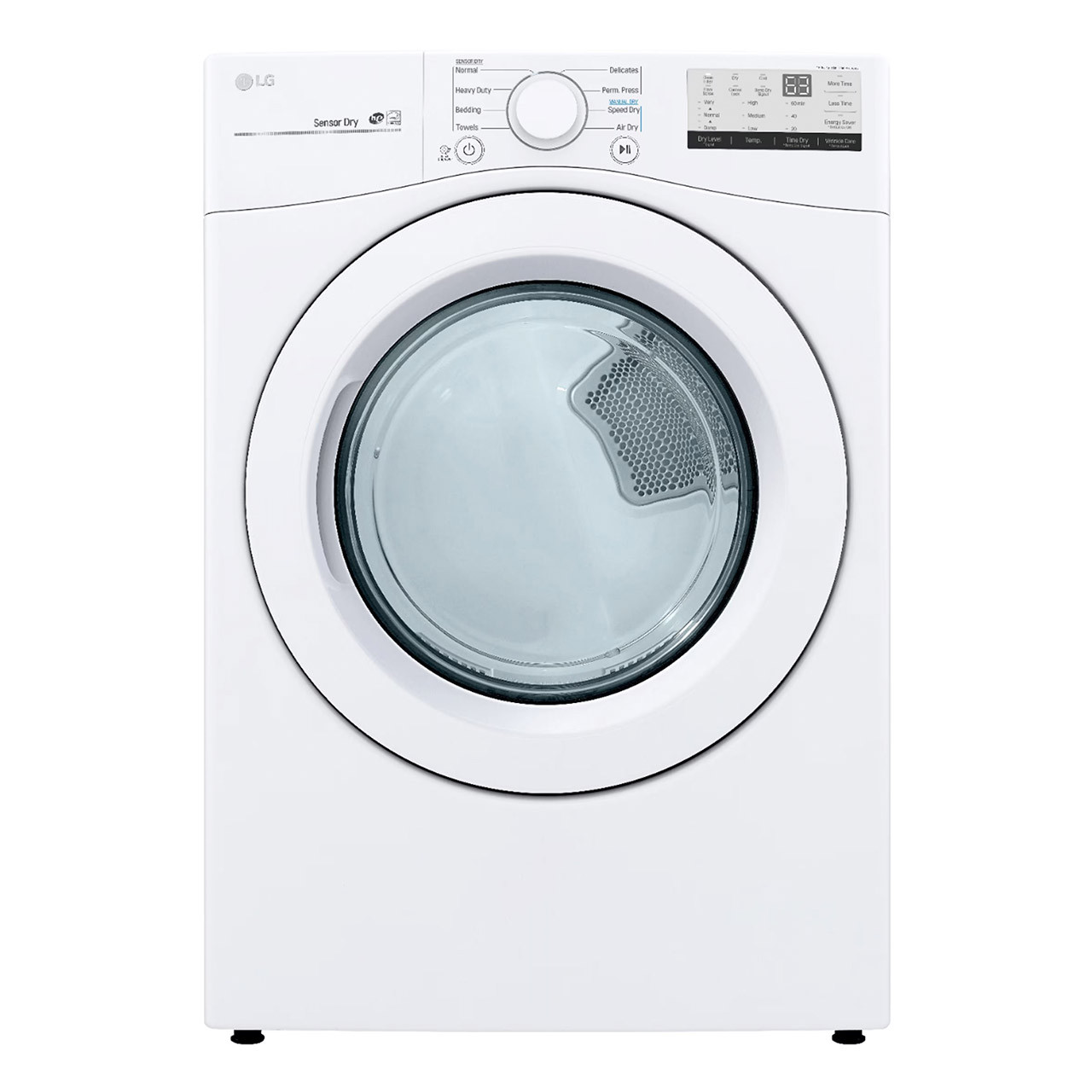 LG - 7.4 Cu. Ft. Stackable Electric Dryer with FlowSense - White LG - 7.4 Cu. Ft. Stackable Electric Dryer with FlowSense - White