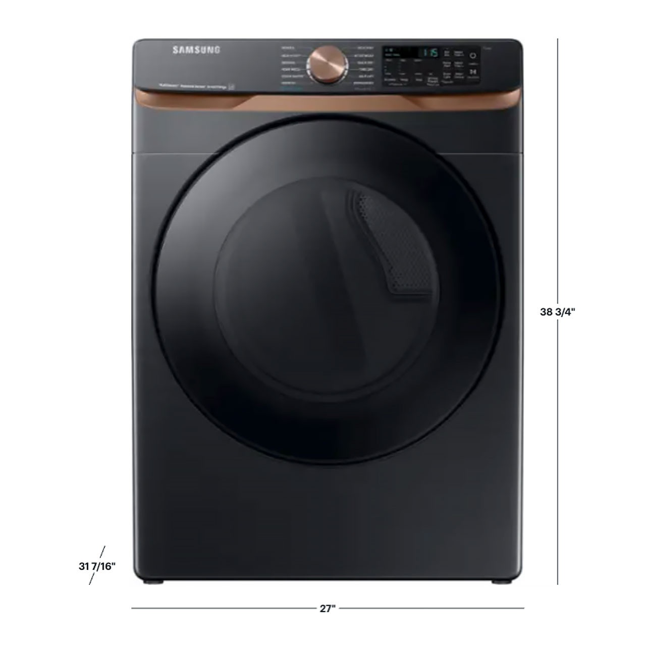 Samsung - 7.5 Cu. Ft. Stackable Smart Electric Dryer dimensions Samsung - 7.5 Cu. Ft. Stackable Smart Electric Dryer dimensions
