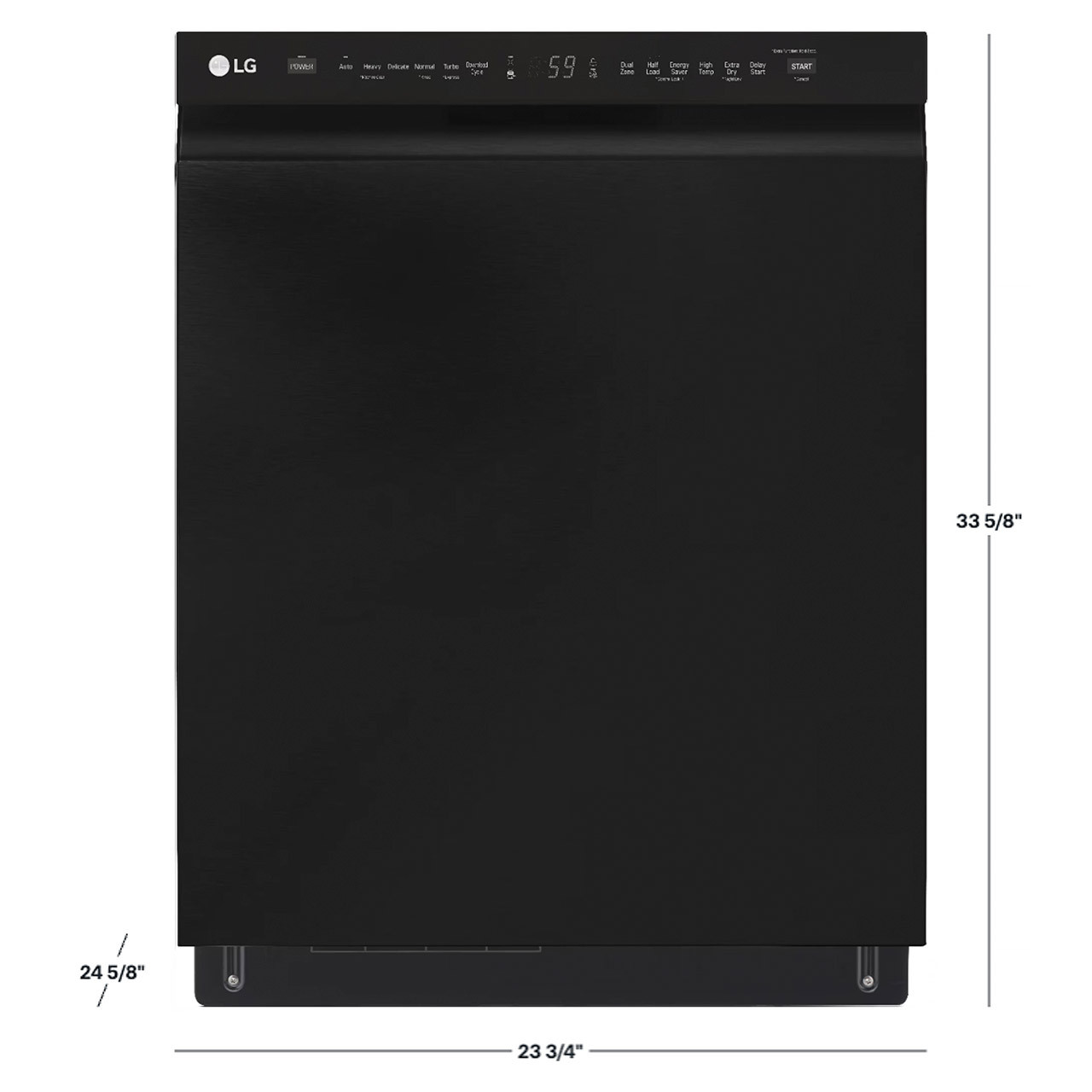 Front Control Built-In Tub Dishwasher with 3rd Rack - Black - dimensions Front Control Built-In Tub Dishwasher with 3rd Rack - Black - dimensions