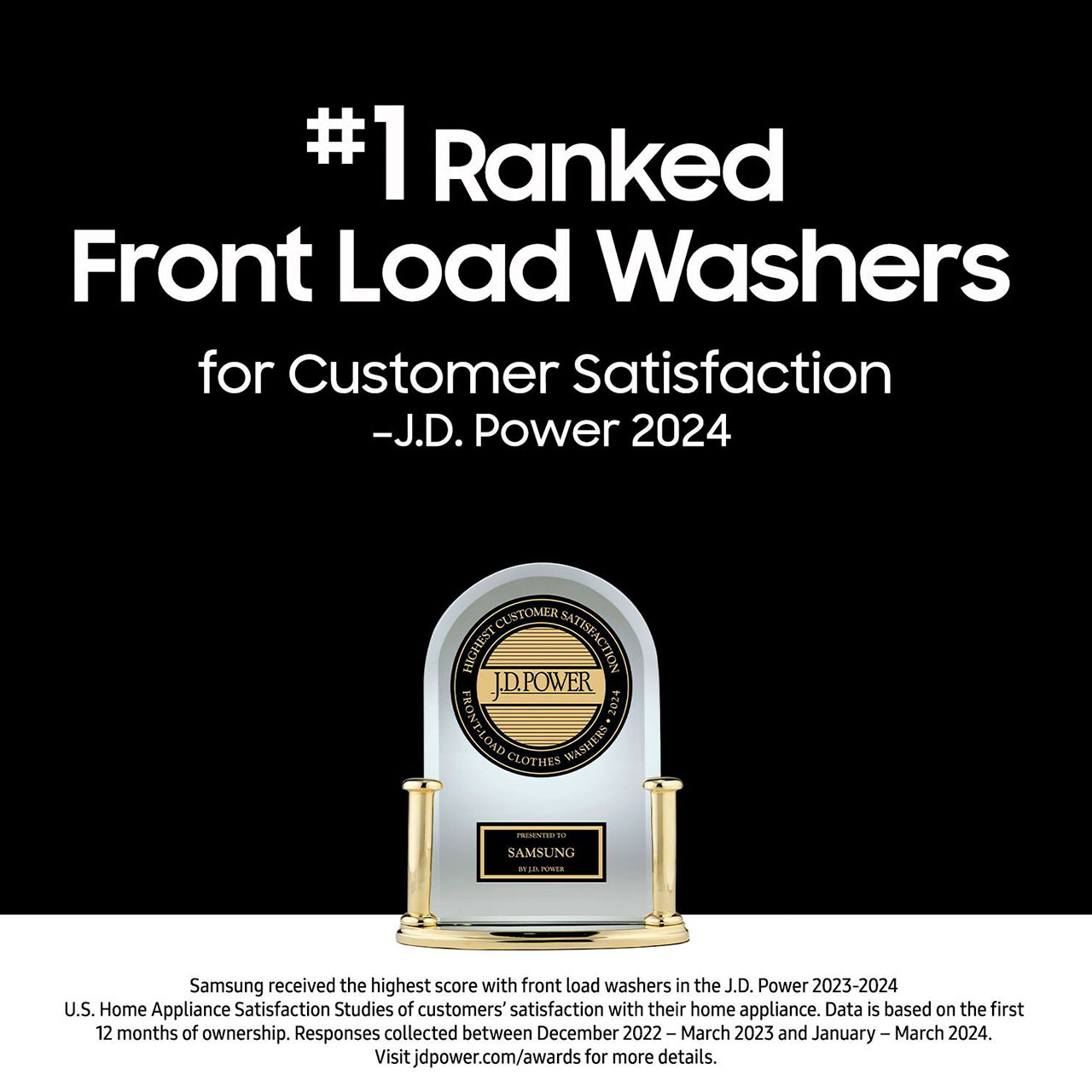 Samsung™ High-Efficiency Stackable Smart Front Load Washer JD Power Samsung™ High-Efficiency Stackable Smart Front Load Washer JD Power