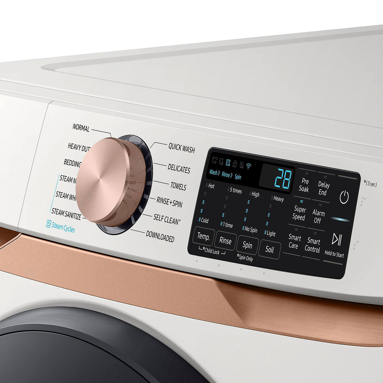 Samsung™ High-Efficiency Stackable Smart Front Load Washer controls Samsung™ High-Efficiency Stackable Smart Front Load Washer controls