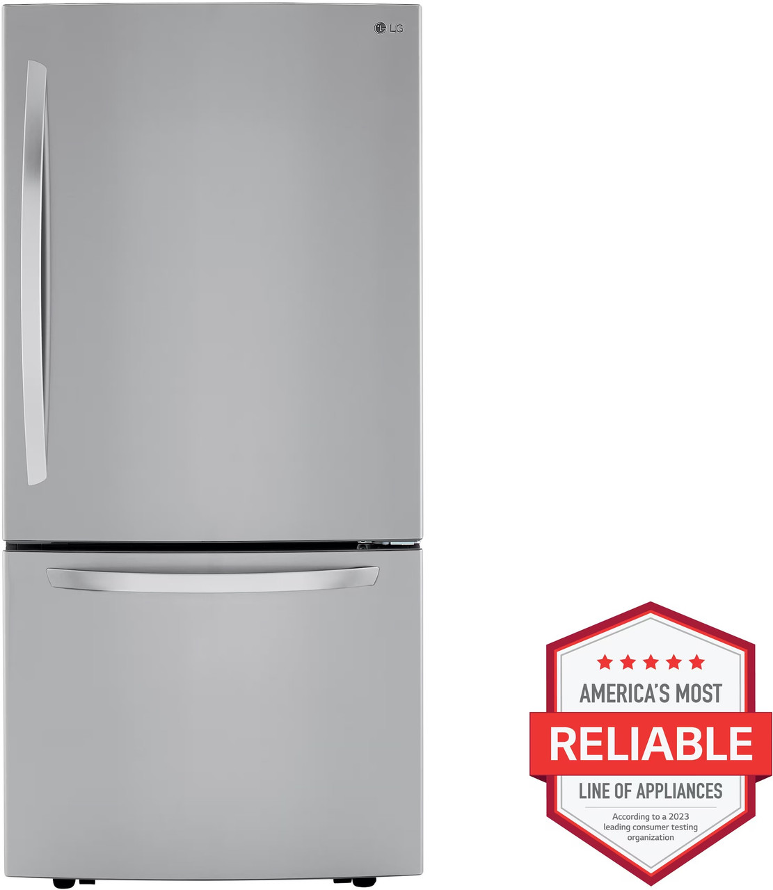 LG - 25.5 Cu. Ft. Bottom-Freezer Refrigerator with Ice Maker - PrintProof Stainless Steel