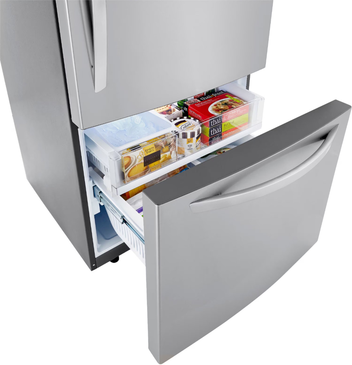 LG - 25.5 Cu. Ft. Bottom-Freezer Refrigerator with Ice Maker - PrintProof Stainless Steel