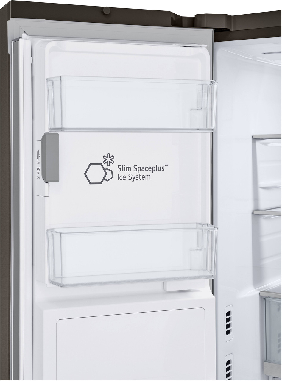 LG - Counter-Depth MAX 25.5 Cu. Ft. French Door-in-Door Smart Refrigerator with Mirror InstaView - Black Stainless Steel