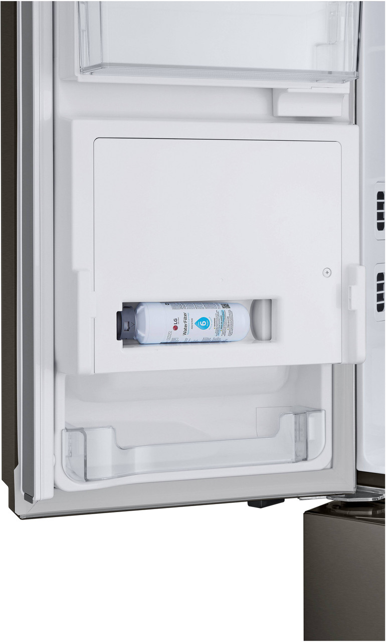 LG - Counter-Depth MAX 25.5 Cu. Ft. French Door-in-Door Smart Refrigerator with Mirror InstaView - Black Stainless Steel